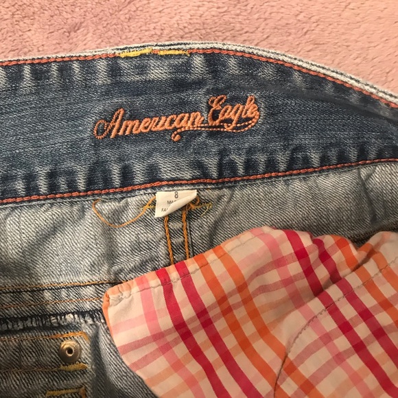 American Eagle 🦅 Distressed Jean Mini Skirt sz8 - Picture 5 of 5